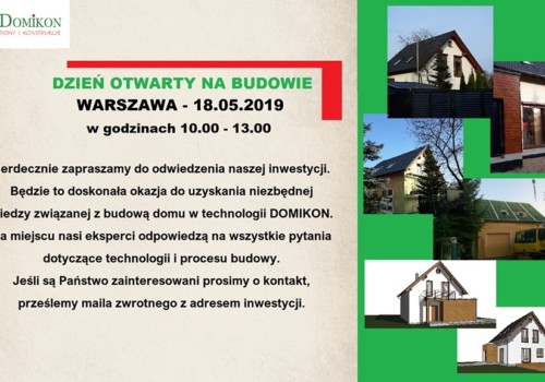 Zapraszamy 18 maja w sobotę na Dzień Otwarty w Warszawie